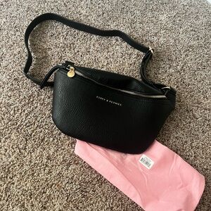 Poppy & Peonies sidekick Black Crossbody Bag
